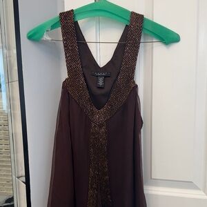 Laundry By Shelli Segal Chocolate Camisole with Textured Straps